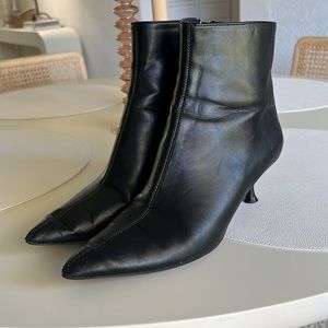Zara Kitten Heel Pointed Toe Ankle Boots